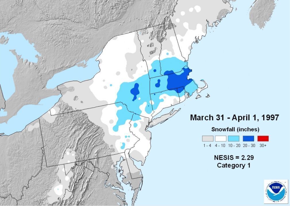 1997: April Fool's Day blizzard